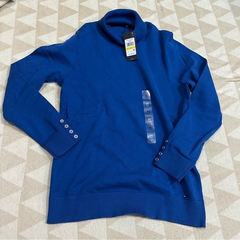 Tommy Hilfiger Stella turtleneck sweater blue nwt